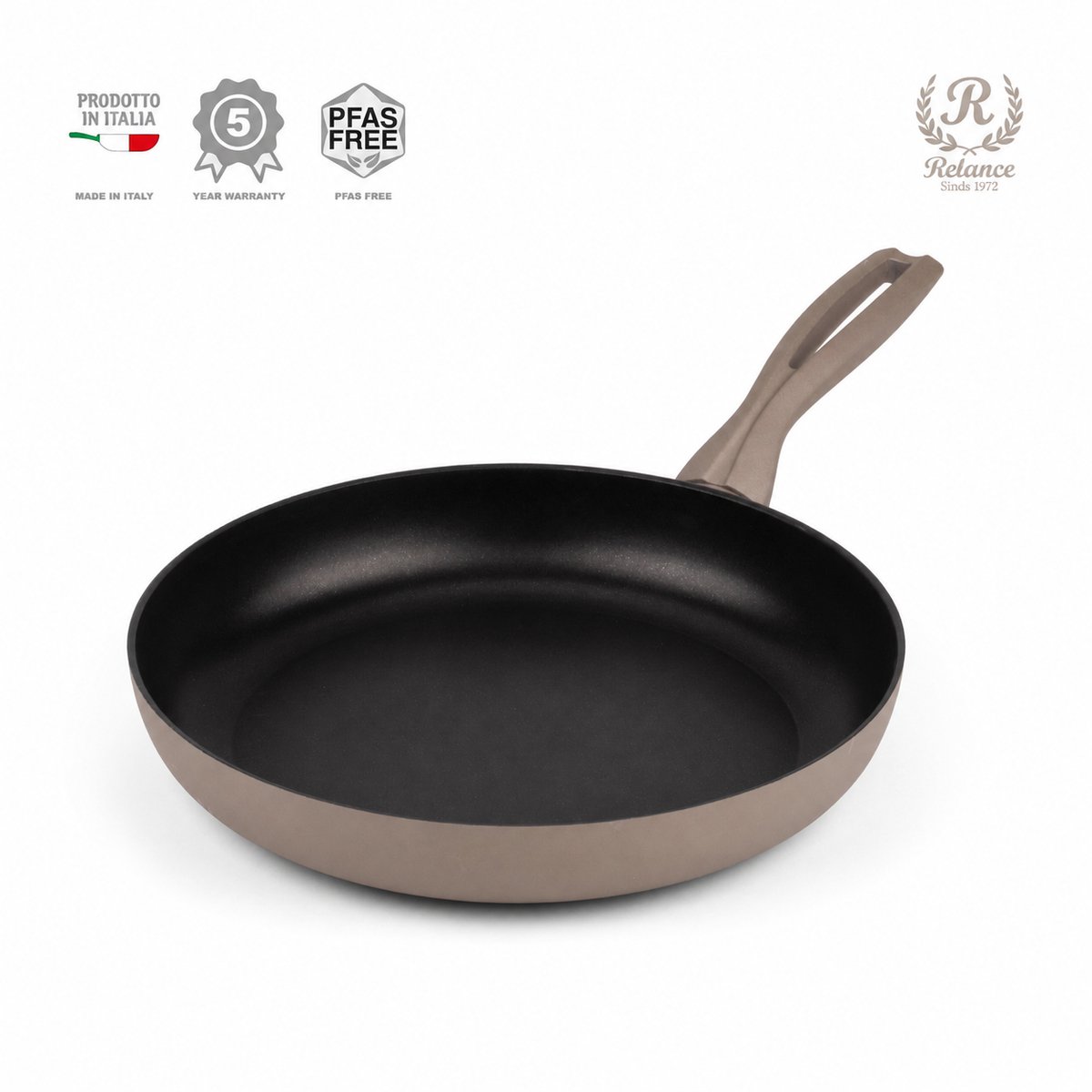 Relance ALVEA Koekenpan 28 cm – PFAS-vrij – Keramische antiaanbaklaag – Inductie – Gerecycled aluminium – Met spatelhouder in de greep