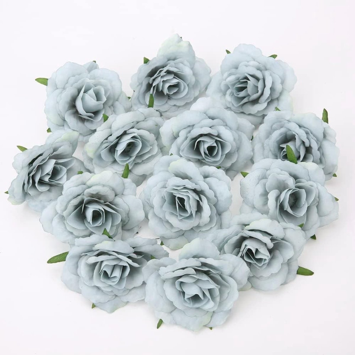 Smoakez - Rozen-simulatiebloemen - Kunstbloemen - Blauw - Bruiloftdecoratie - Muurdecoratie - 20 Stuks
