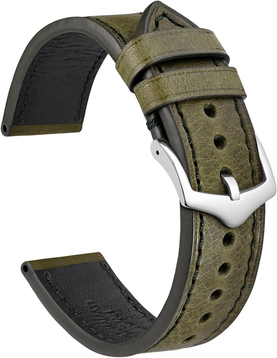 Elegante Italiaanse lederen horlogebanden van oliegewaxte kalfsleer, vervangende straps 18mm 20mm 22mm voor stijlvol horlogeaccessoire