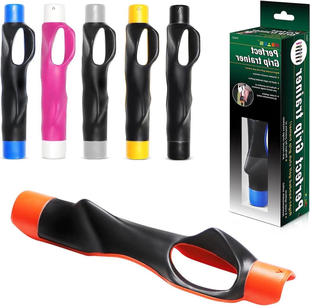 Golf Grip Trainer voor Handpositie Correctie, Swing Verbetering en Houdingsoptimalisatie voor Beginners in Oranje