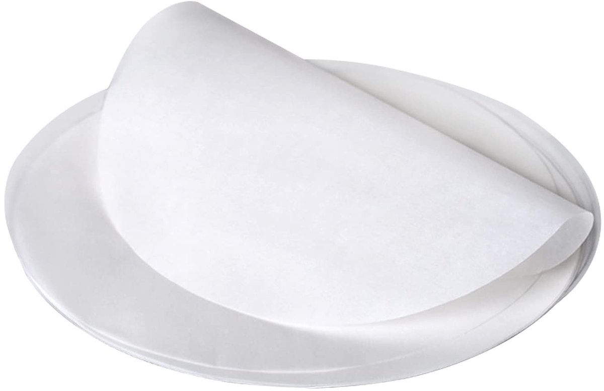 Dailygoods - 150 stuks rond bakpapier - anti-aanbaklaag - 9 inch - vetvrij serveerpapier - perfect voor cake en bakken - geschikt voor airfryer en ove