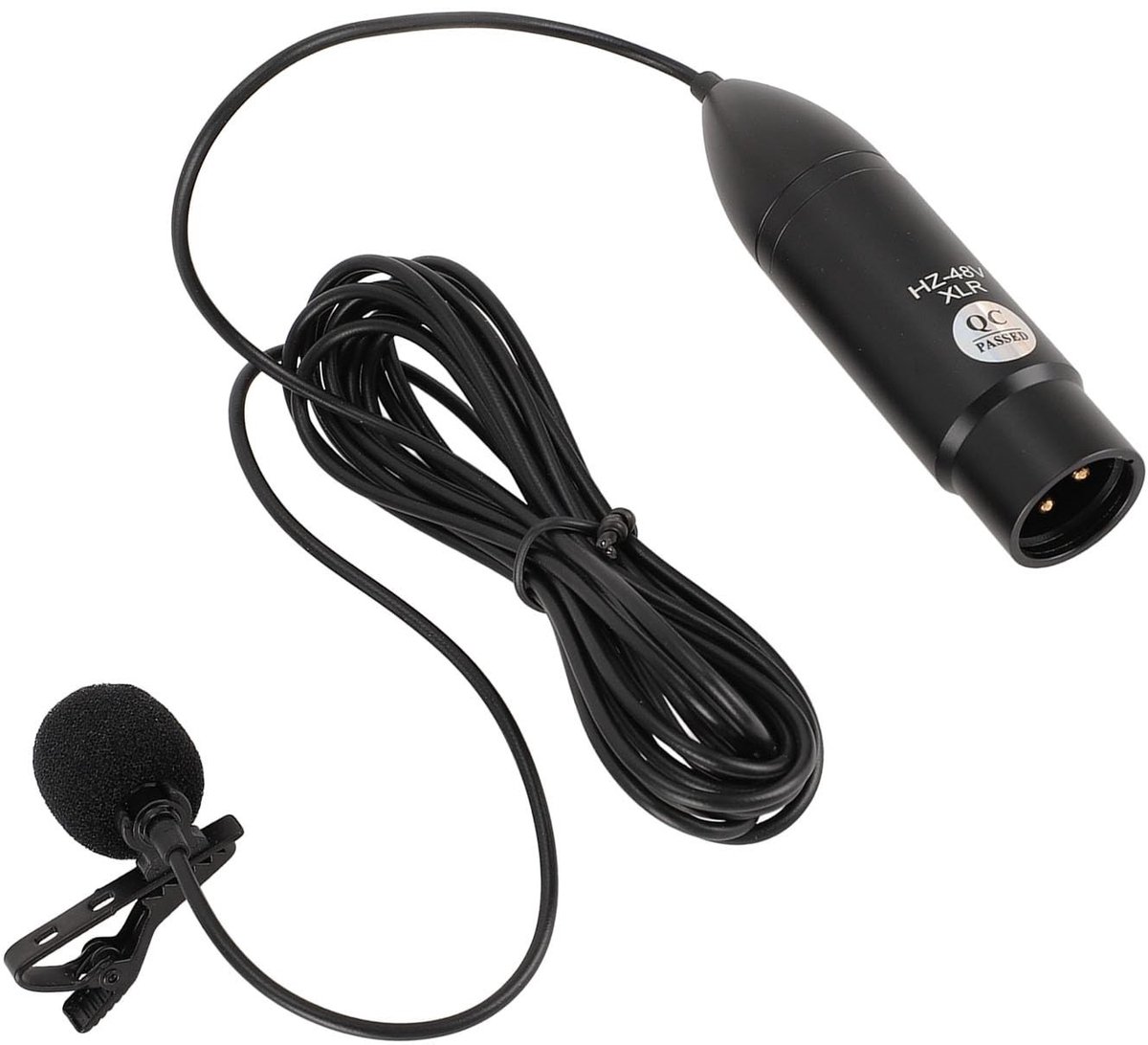 Dailygoods - Lavaliermicrofoon - Omnidirectionele Reversmicrofoon - Ruisonderdrukking - Zwart - Fantoomvoeding - Geschikt voor Interviews - Compacte v