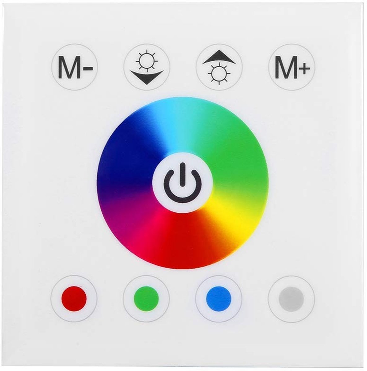Touch Panel Controller RGBW - Wandmontage Dimmer voor LED Strip Licht - Wit
