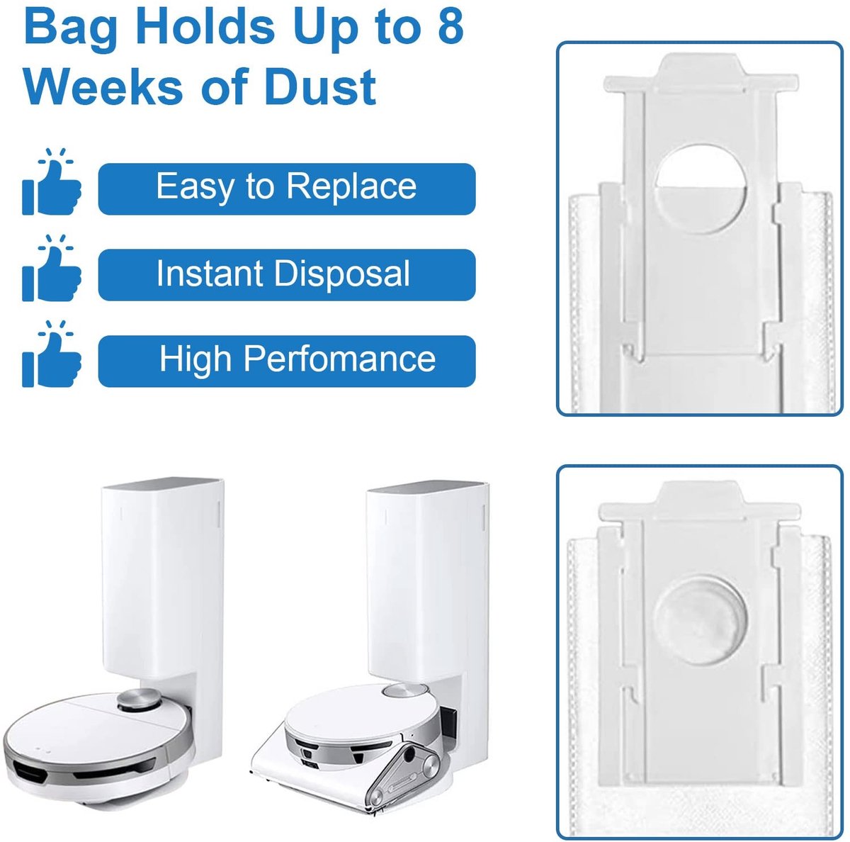 Livia home - Stofzuigerzakken - 6 stuks - Duurzaam en sterk - 18,49 x 14 x 10,49 cm - Voor Samsung VCA-RDB95 Jet Bot+ - Voor robotstofzuiger - Reserve