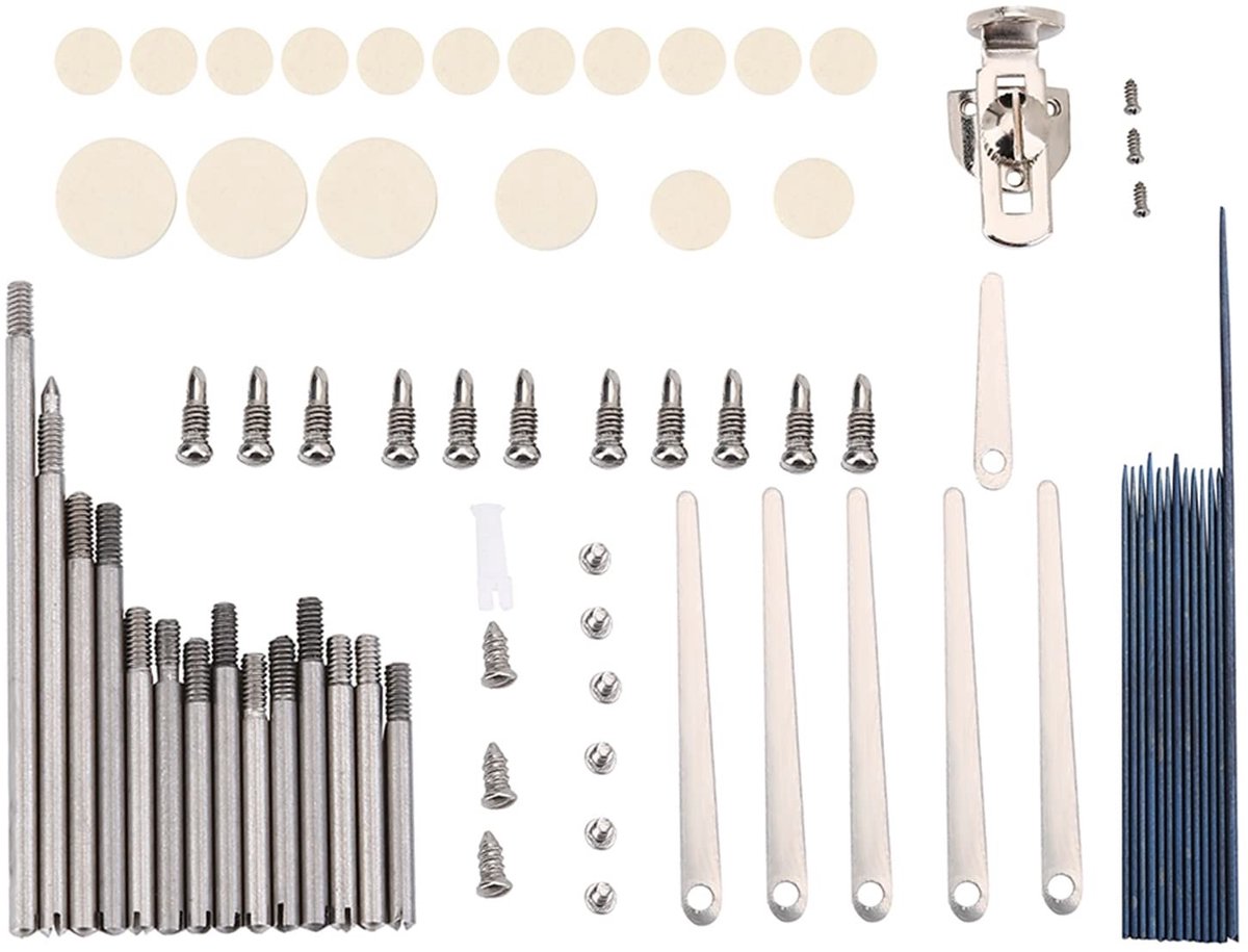 Dailygoods - Klarinetaccessoires - Onderhoudsset voor Houtblaasinstrumenten - Compleet en handig - Metaal - Vervangende onderdelen - Ideaal voor klari