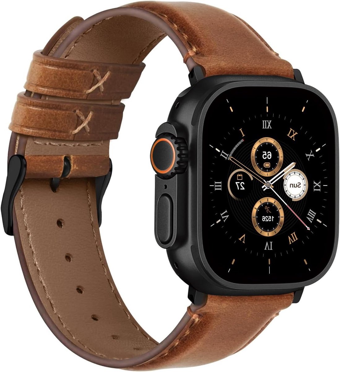 Leren Vervangband voor Apple Watch 38mm tot 49mm - Comfortabele en Duurzame Horlogeband voor iWatch Ultra en Series 1 tot 9