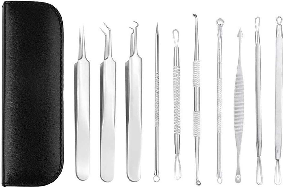 Livia home - Blackheads Remover Set - Professionele Acne Verwijderaar - Gereedschap - Voor Witkoppen - Pimple Extractor - Geschikt voor Gezichtsbe...