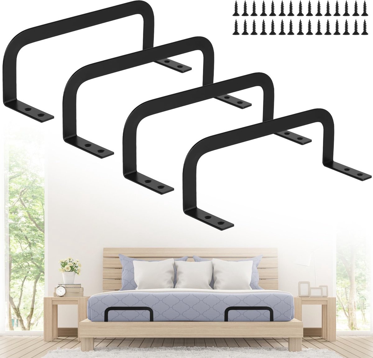 Dailygoods - antislip matrashouders - matrashouder - voorkomt wegglijden - 4 stuks - matrastoppers - perfect voor volwassenen - stevige metalen constr