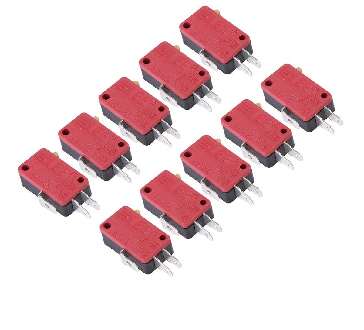 Dailygoods - Micro Switchen - Vervangingen voor Arcade Games - Rode Drukknop - 10 Stuks - Geschikt voor diverse arcade systemen - Perfecte vervanginge