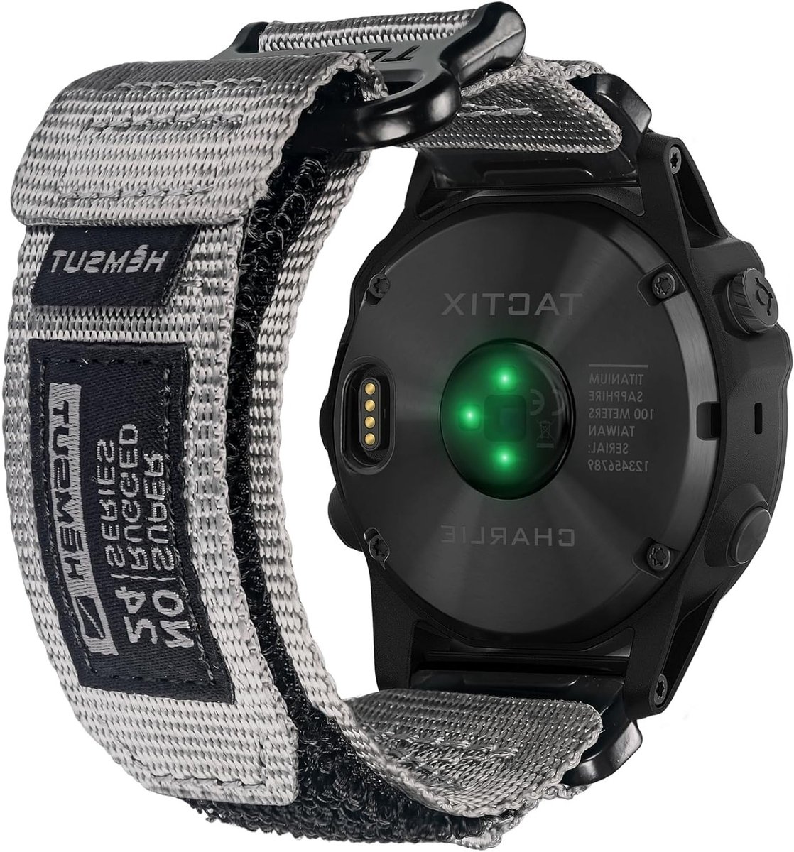20 mm nylon horlogeband met klittenbandsluiting, vervangband voor Garmin Fenix 8, Fenix 7S, Fenix 5S, Fenix 6S, Descent MK2S en Instinct 2S, lichtgewicht en ademend ontwerp