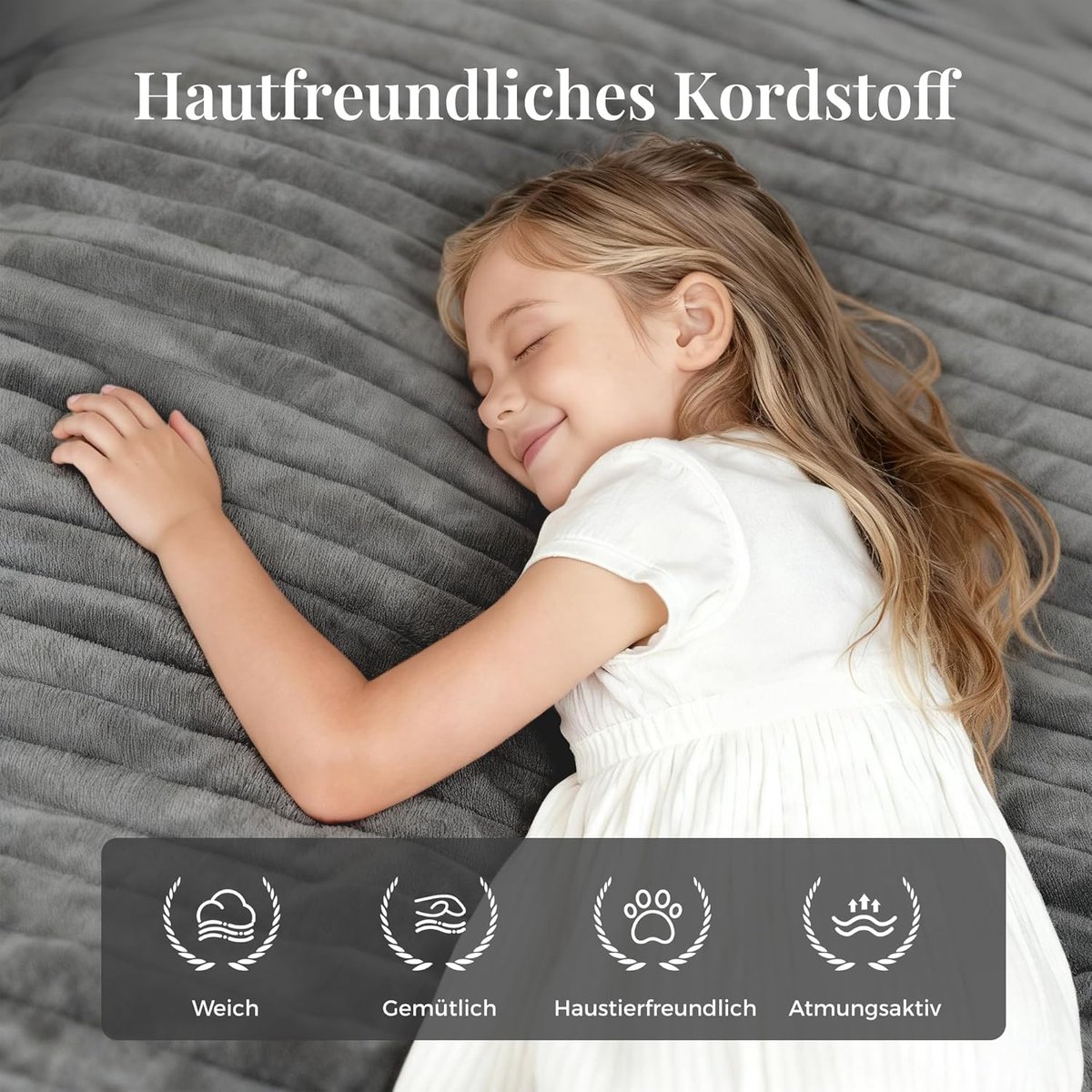 L-vormige Cloud Bank 5-Zits 165 x 340 x 65 cm – Modulaire Hoekbank zonder Montage – Corduroy Schuim Sofa met Antislip Basis en Sierkussens – Grijs – Laura