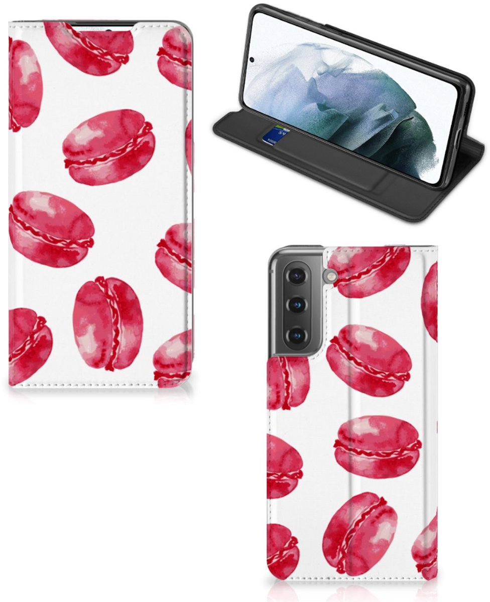 Samsung Galaxy S21 FE Flip Style Cover Pink Macarons