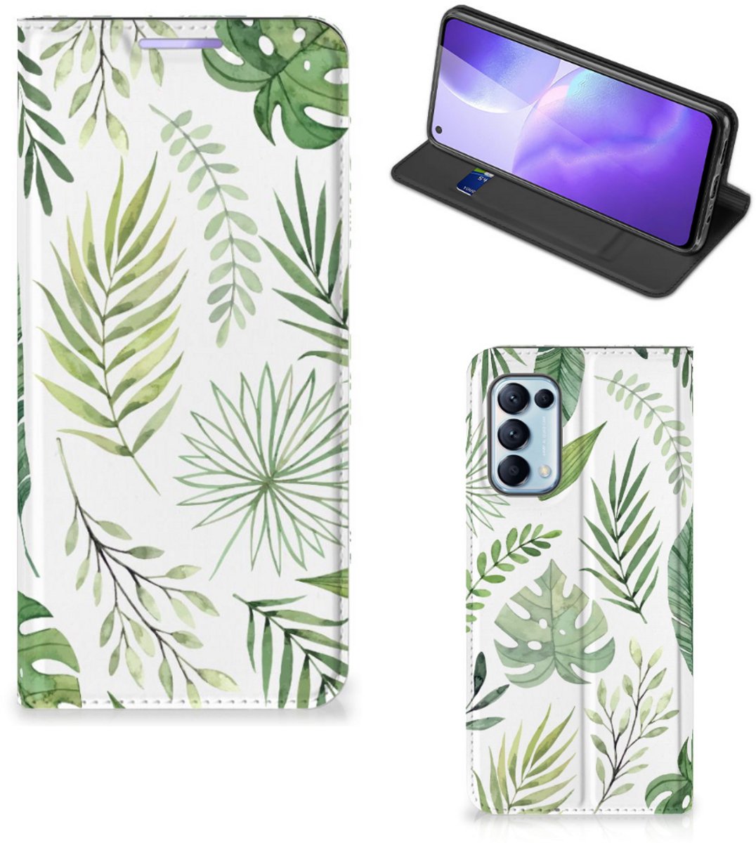 OPPO Find X3 Lite Smart Cover Leaves