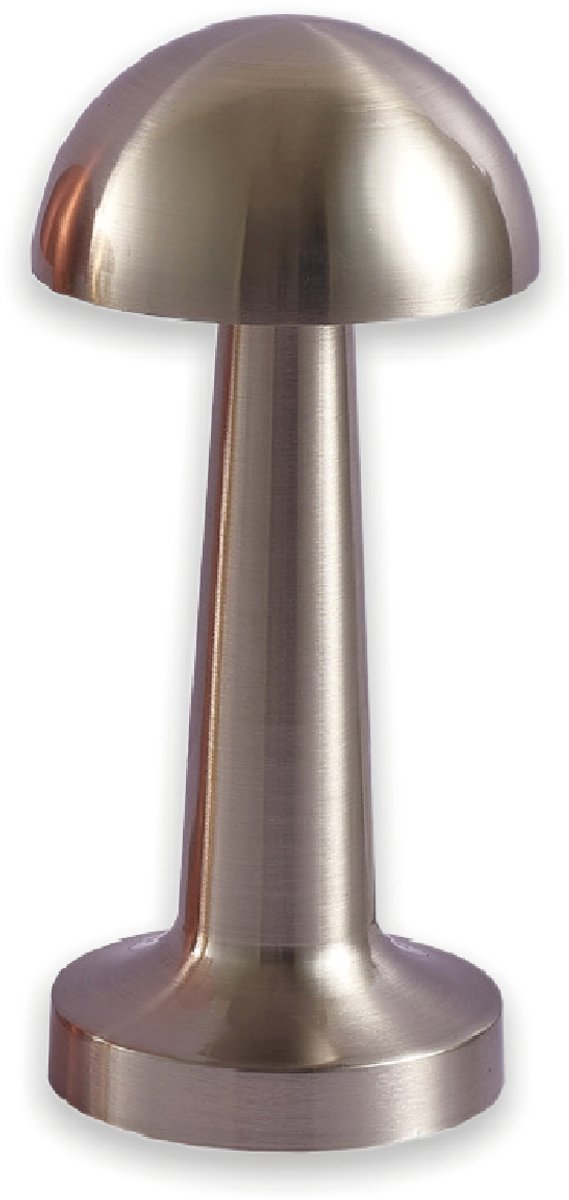 Luxus Europe - Draadloze Tafellamp Touch - Julie - Zilver - 21cm - Tafellamp Slaapkamer - Decoratieve tafellamp - Oplaadbaar - Dimbaar