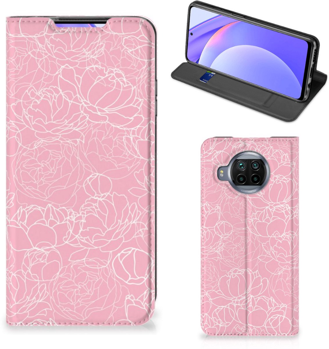 Xiaomi Mi 10T Lite Smart Cover White Flowers