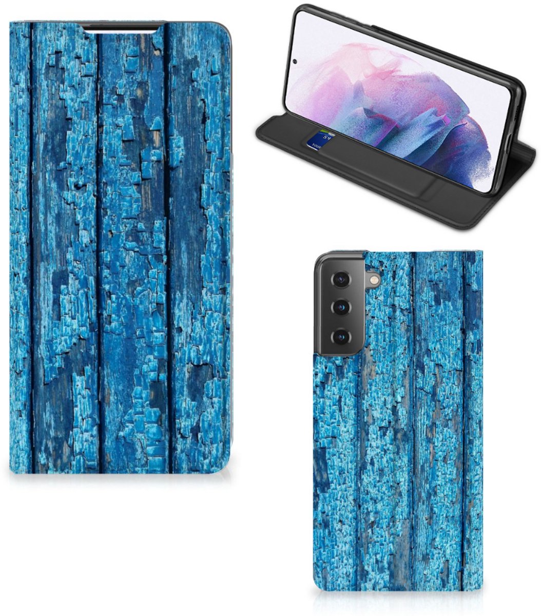 Samsung Galaxy S21 Plus Book Wallet Case Wood Blue