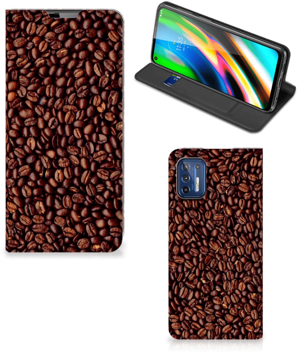 Motorola Moto G9 Plus Flip Style Cover Koffiebonen