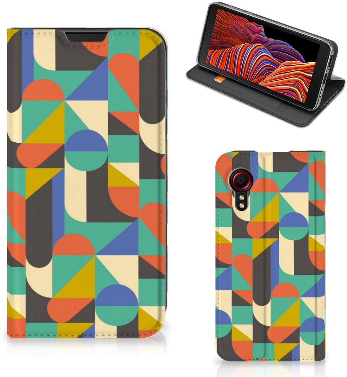 Samsung Galaxy Xcover 5 Hoesje met Magneet Funky Retro