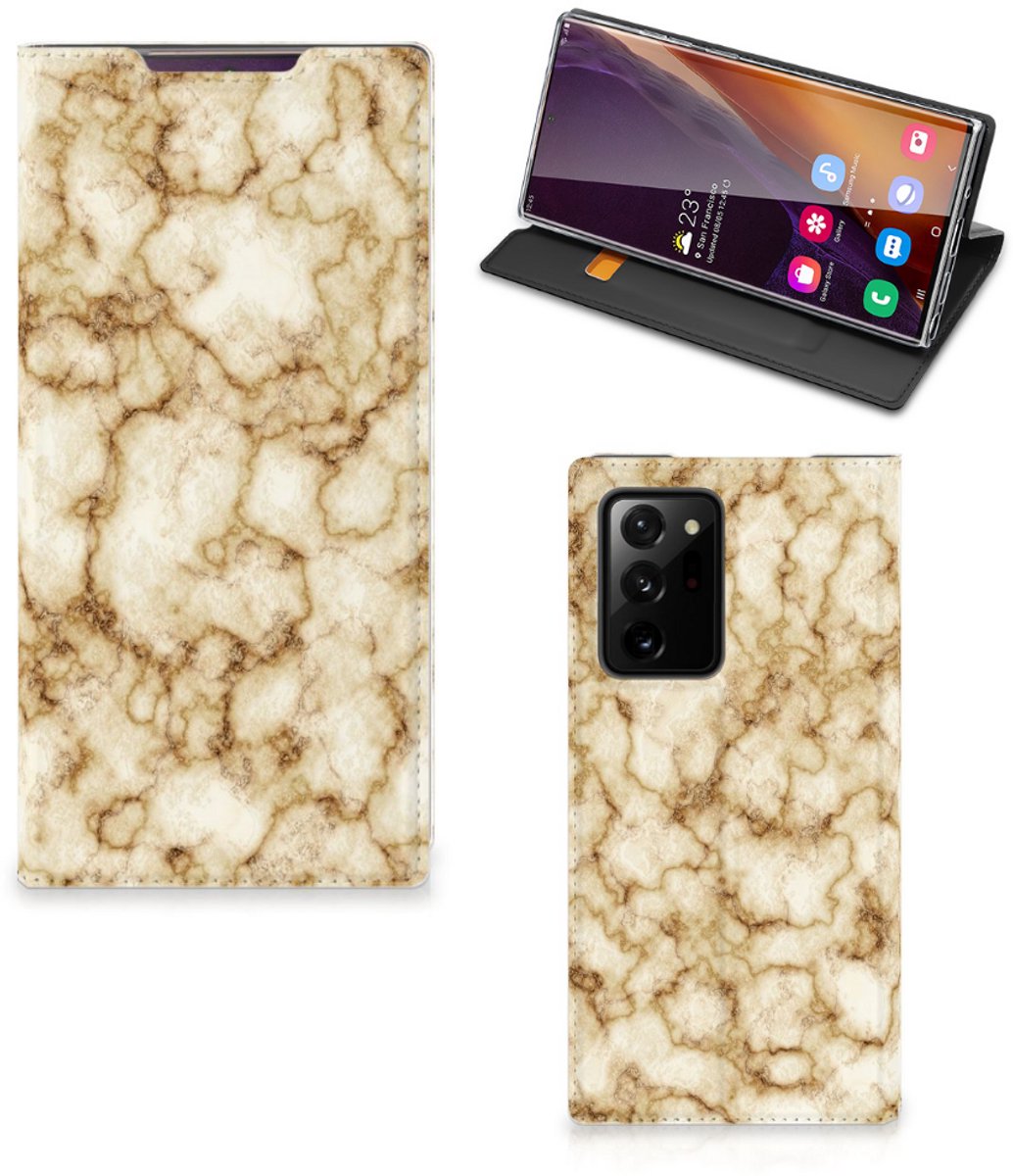 Samsung Galaxy Note 20 Ultra Standcase Marmer Goud