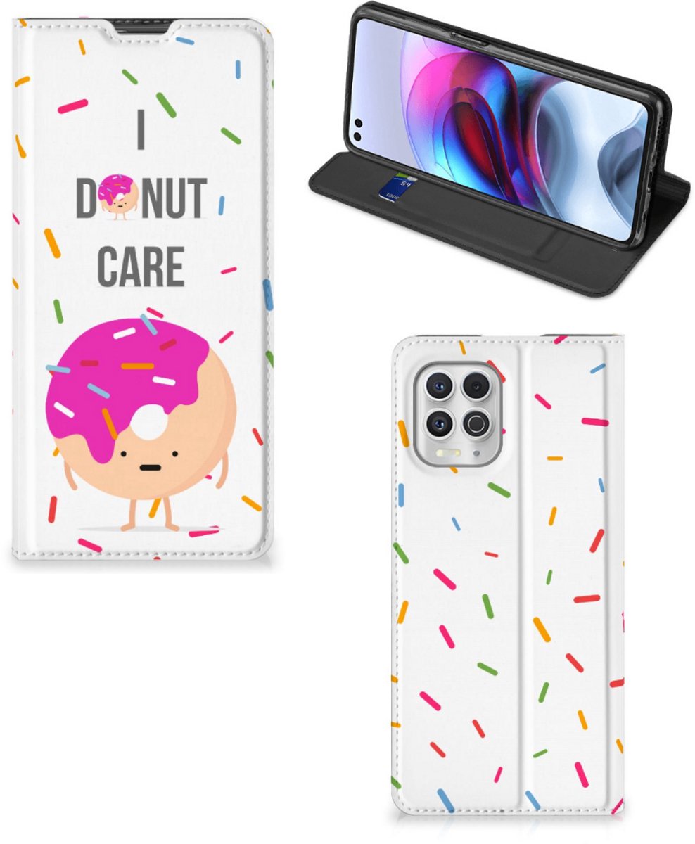 Motorola Moto G100 Flip Style Cover Donut Roze