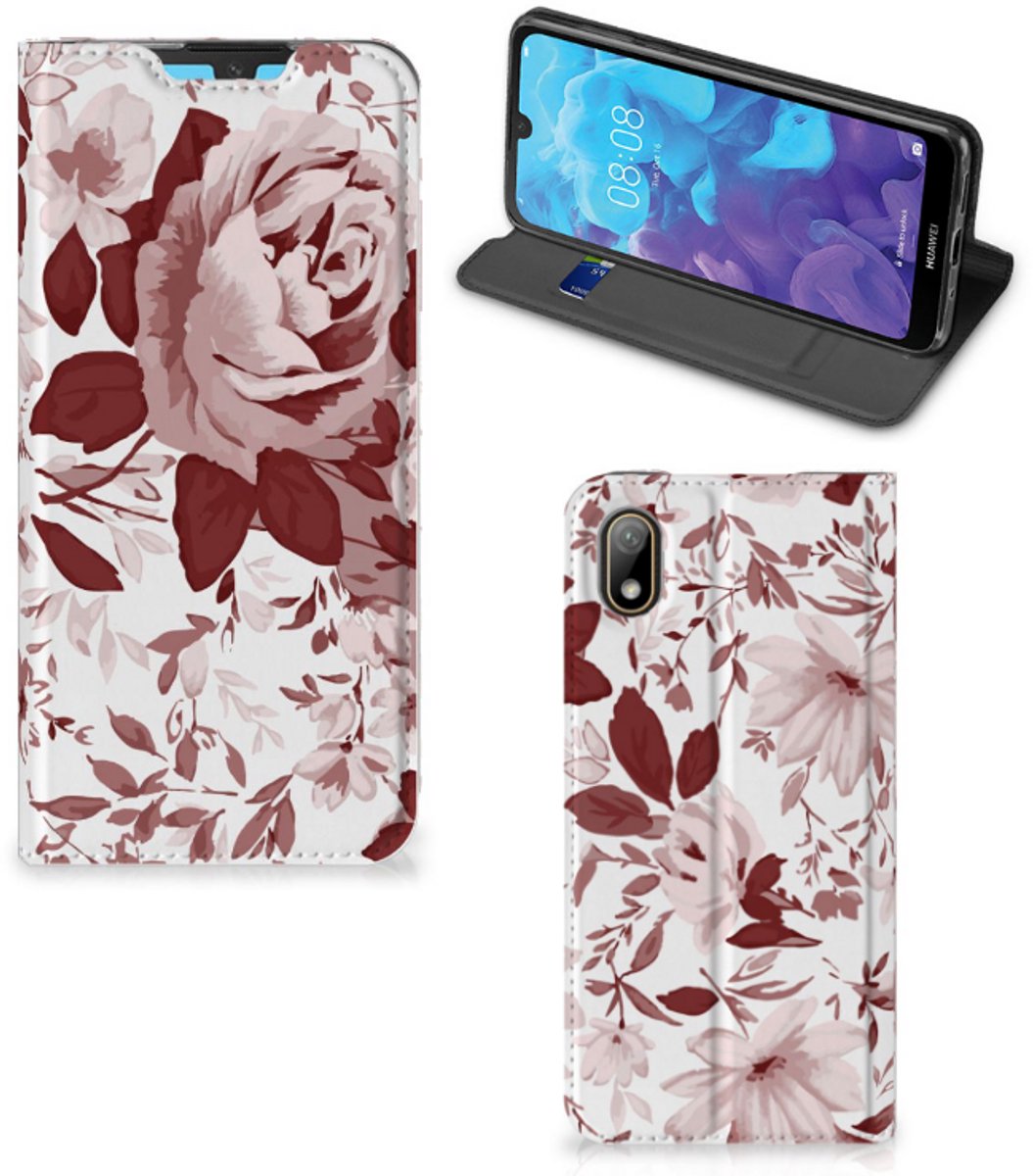 Bookcase Huawei Y5 (2019) Watercolor Flowers
