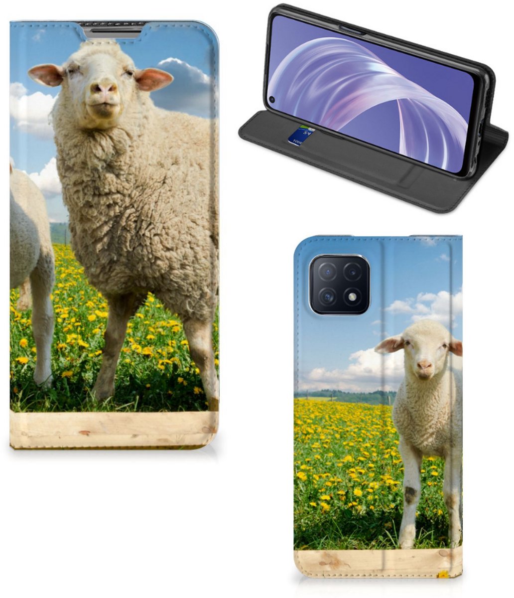 OPPO A73 5G Hoesje maken Schaap en Lammetje
