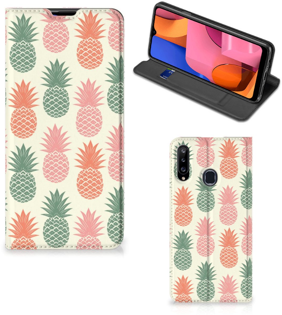 Samsung Galaxy A20s Flip Style Cover Ananas