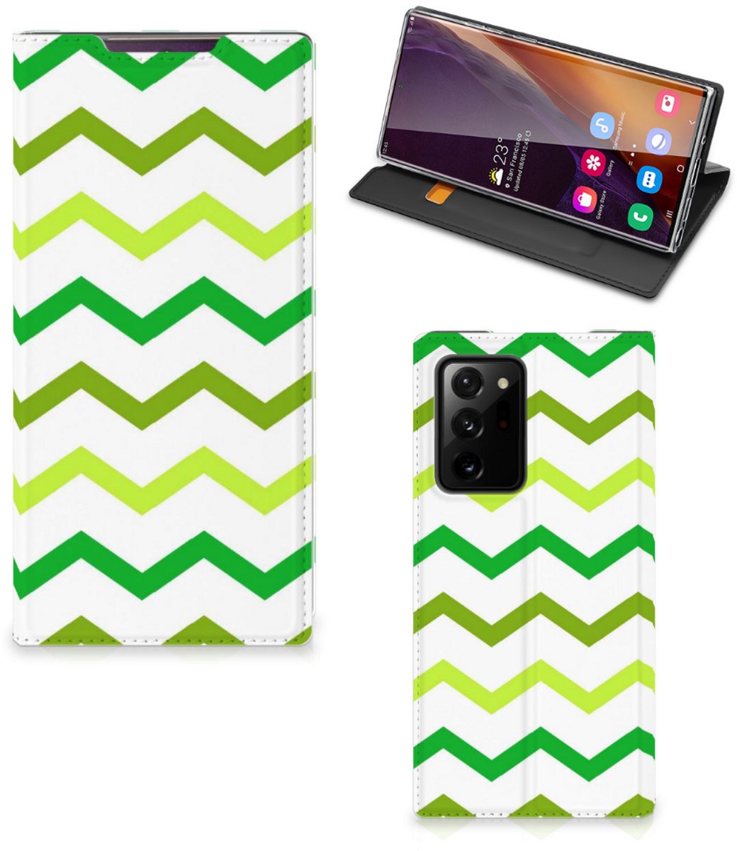 Samsung Galaxy Note 20 Ultra Hoesje met Magneet Zigzag Groen