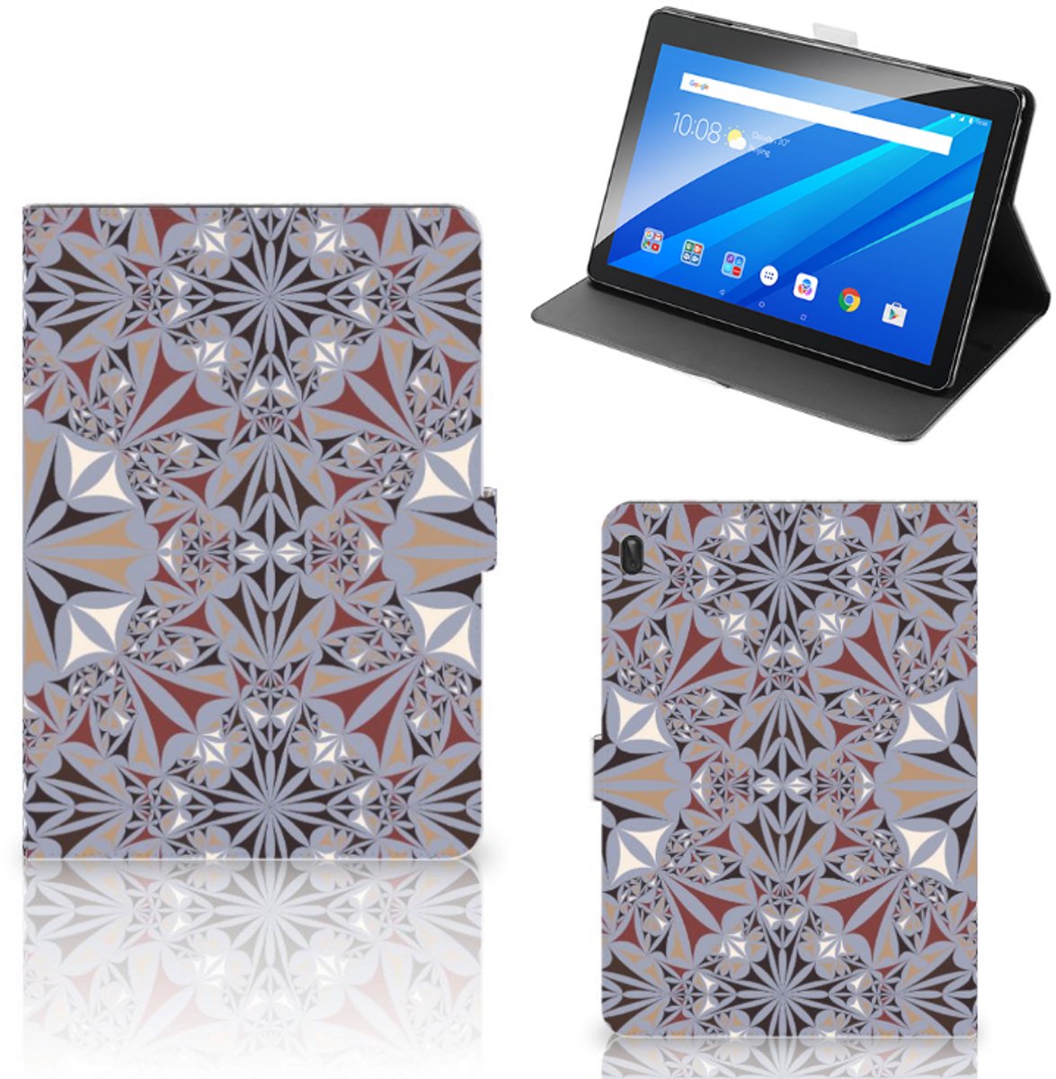 Lenovo Tab E10 Leuk Tablet hoesje Flower Tiles