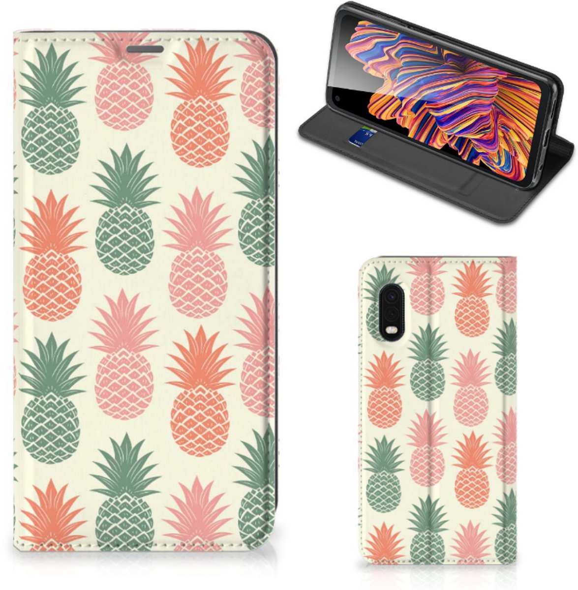 Samsung Xcover Pro Flip Style Cover Ananas