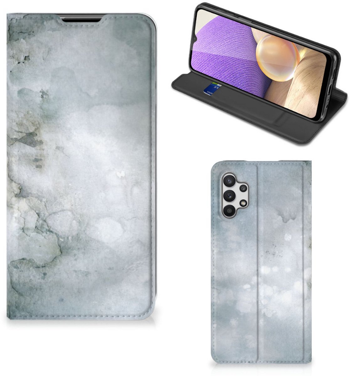 Book Case voor Bookcase Samsung Galaxy A32 5G Painting Grey