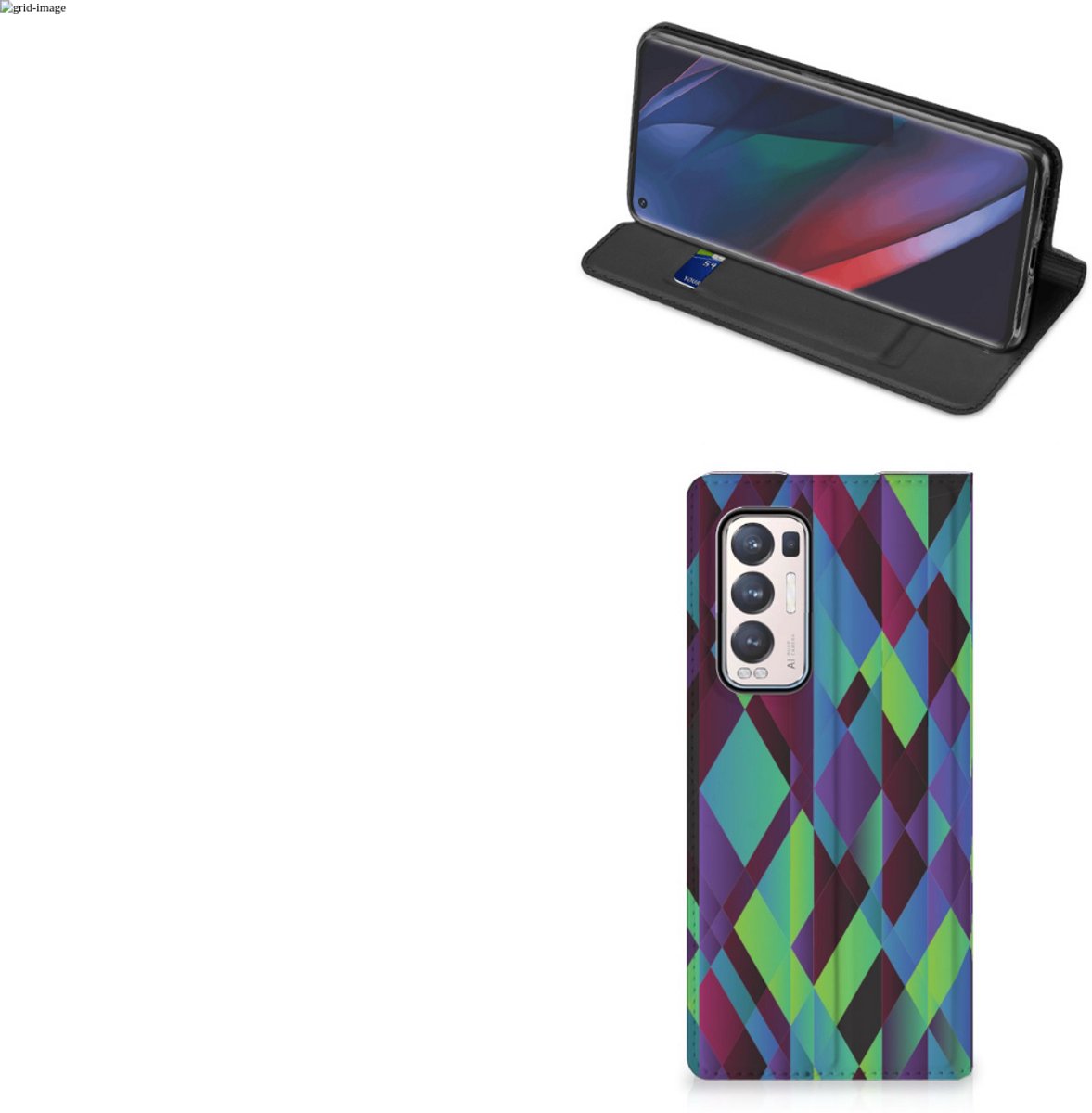OPPO Find X3 Neo Stand Case Abstract Green Blue