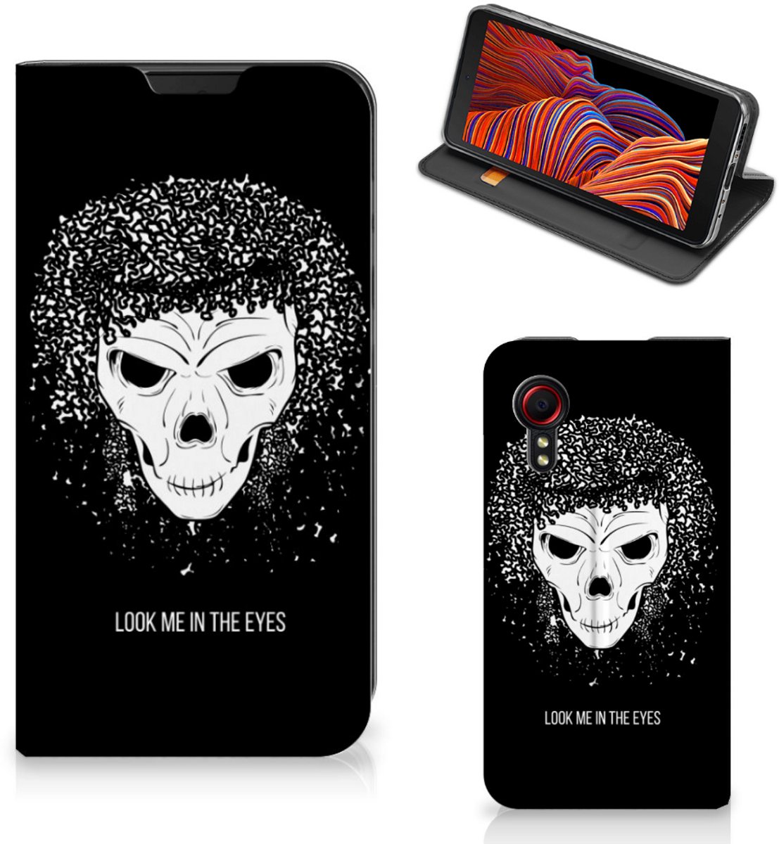 Mobiel BookCase Samsung Galaxy Xcover 5 Skull Hair