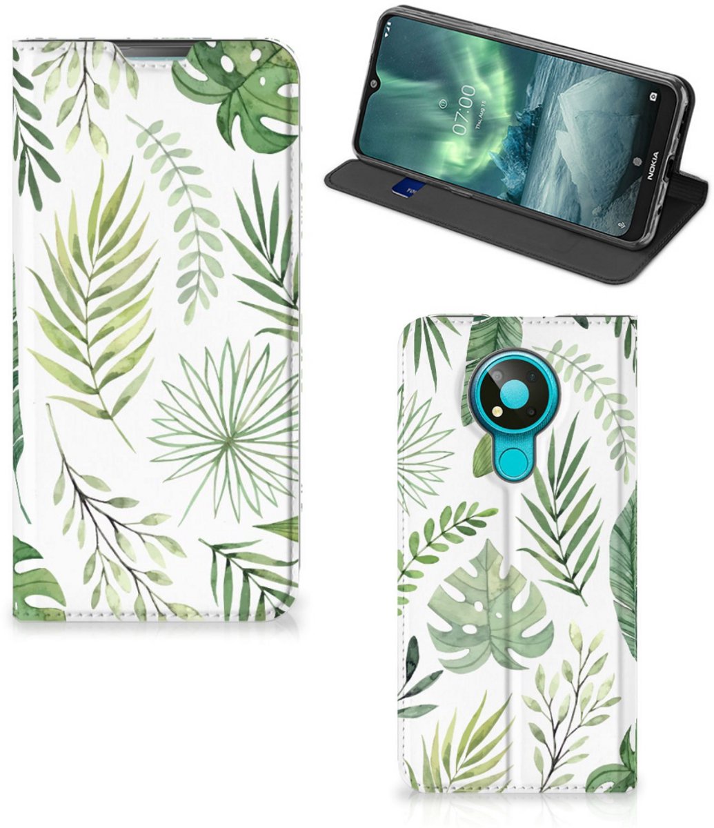 Standcase Hoesje voor Nokia 3.4 Smart Cover Leaves