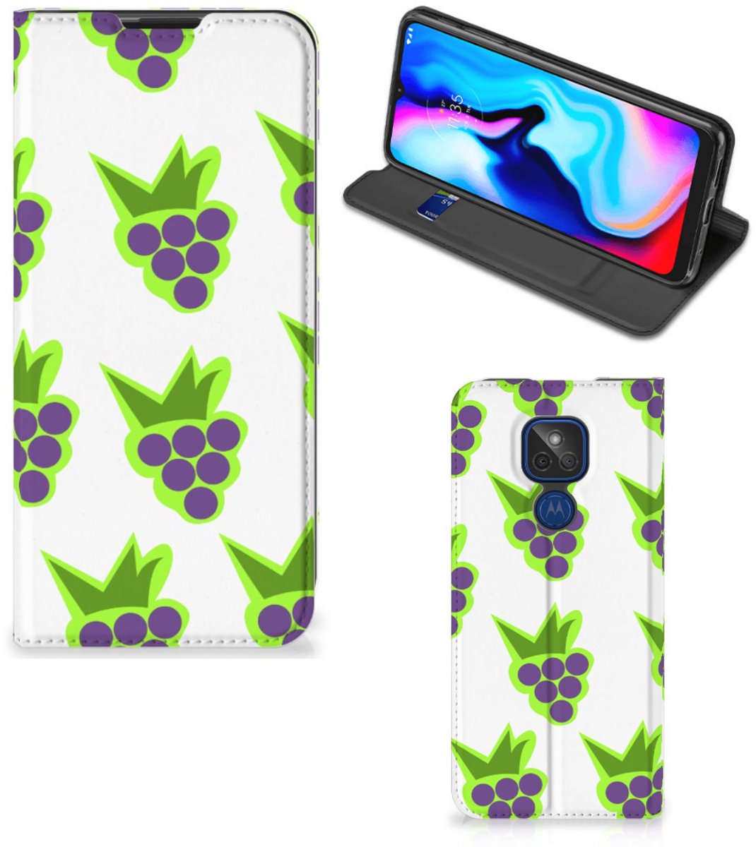 Motorola Moto G9 Play Flip Style Cover Druiven