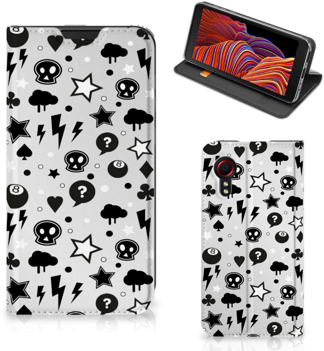Book Case voor Mobiel BookCase Samsung Galaxy Xcover 5 Silver Punk