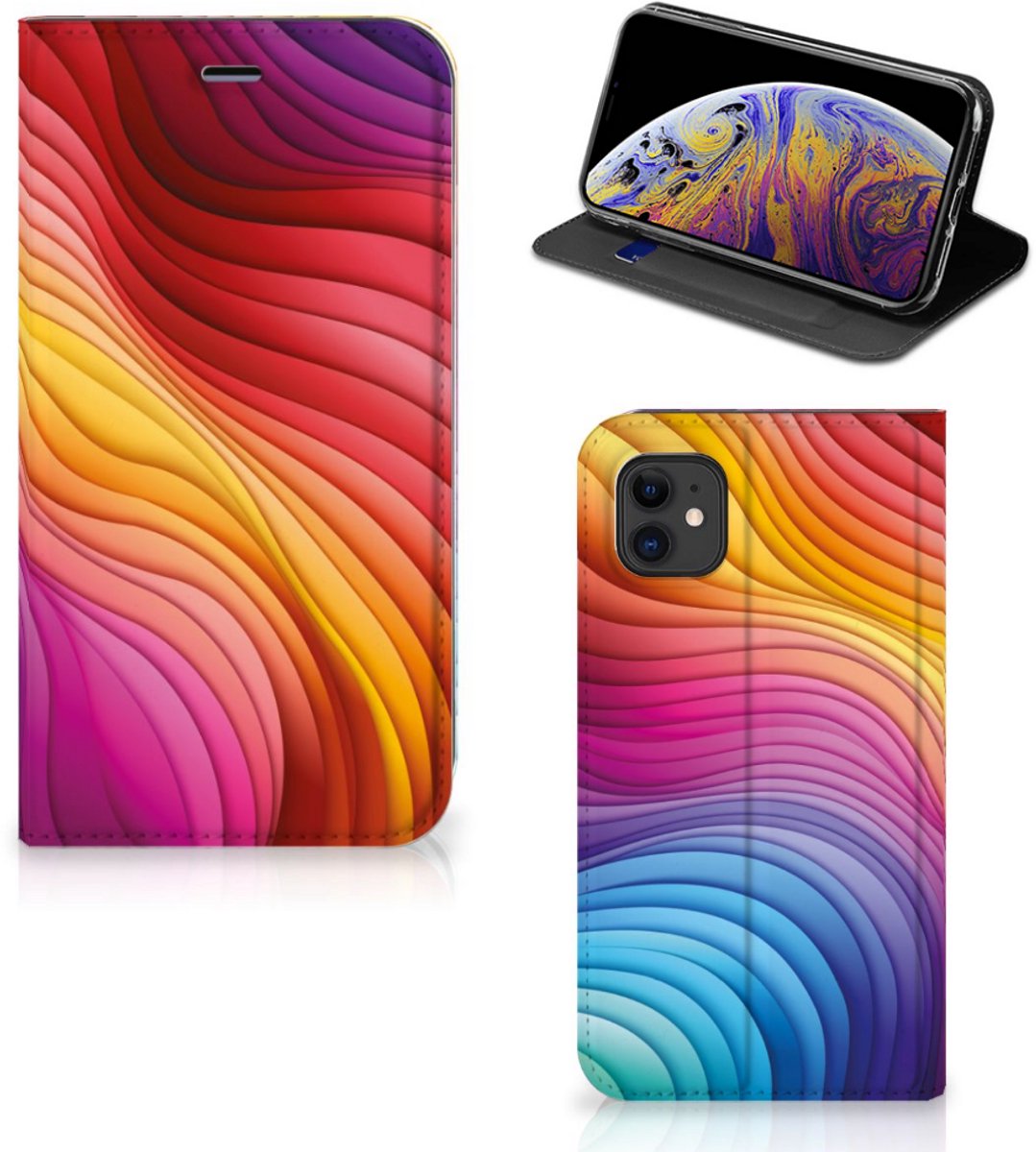 Standcase Hoesje voor Stand Case voor Apple iPhone 11 Regenboog