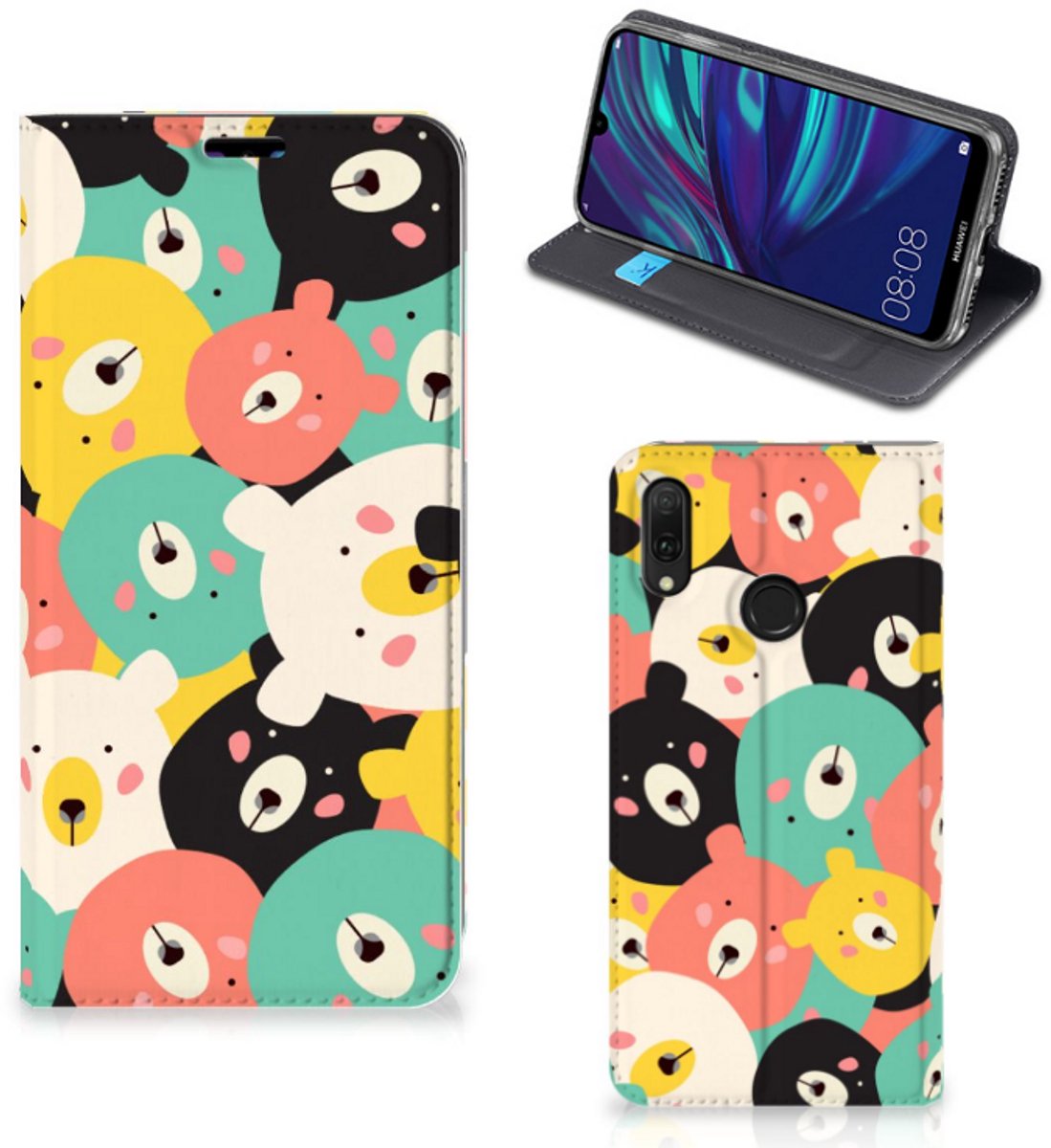 Huawei Y7 hoesje Y7 Pro (2019) Magnet Case Bears