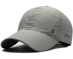 Geperforeerde Baseball Cap – Ademende, Sneldrogende Sportpet met Verstelbare Pasvorm en Zonbescherming voor Heren en Dames – Grijs