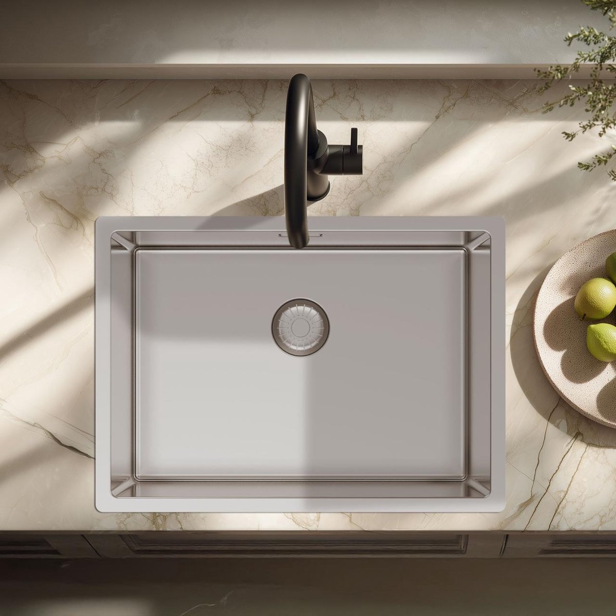 Pure.Sink Comfort Speciale 35cm korte RVS spoelbak 50x35 cm ruimte besparend PCM5035-02