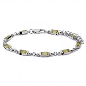 Prism | Zilverkleurige armband met peridotgroene stenen van kristalglas