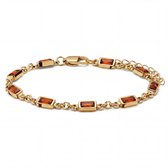 Prism | Vergulde armband met bruine stenen van kristalglas