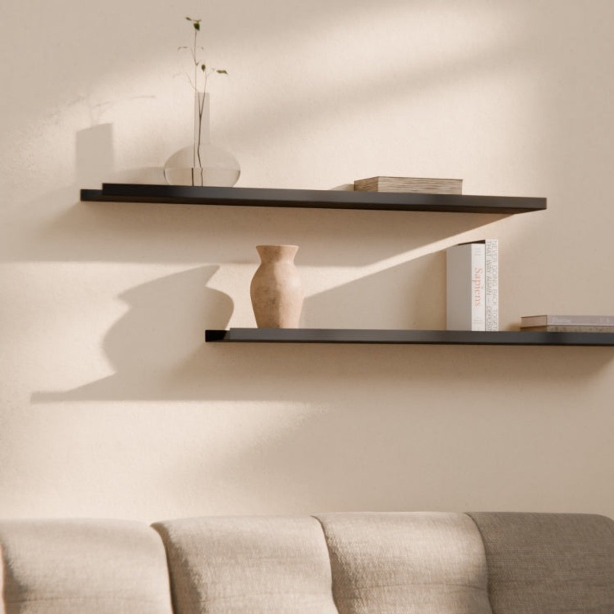 Metalen Wandplank Edge Zwart 100 cm - Kunst van Staal