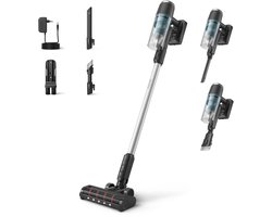 Philips Steelstofzuiger Draadloos XC3031/01 - Zuigmond met LED verlichting - Zonder Zak - Met Kruimeldief - Batterijduur tot 60 min - Lichtgewicht - Matzwart