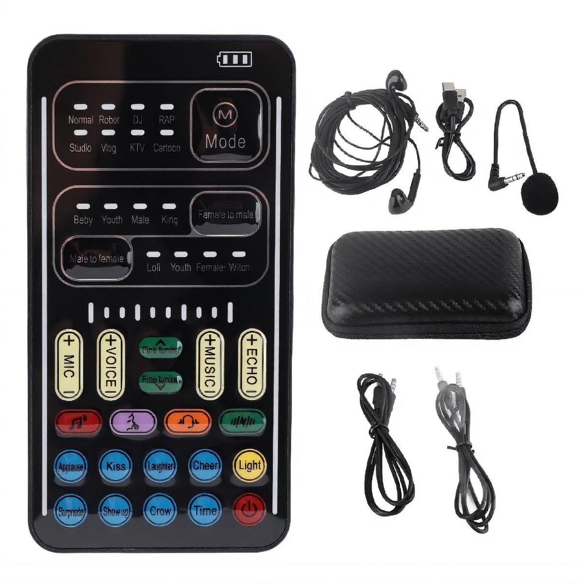 Dailygoods - Dailygoody - Stemwisselaar - Live Streaming Mixer - Draagbaar en Compact - Zwart - Geluidskaart - Geschikt voor PS4 Switch PC