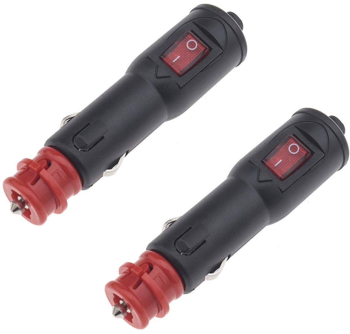 Dailygoods - 2x Universele Sigarettenaansteker Plug Connector met Schakelaar