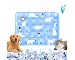 Koelmat Hond - Koelmat Kat - Water Koelmat - Zelfkoelende Hondenmat Zomer Koelkussen - voor Thuis, Onderweg of in de Auto - Fysieke Koeling - Activeer Met Water - PVC + Polymeergel - Krasvast Lekvrij - Blauw - 40x50cm - 1 Stuk