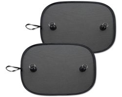 Autozonneschermen - Zonneschermen voor zijruiten - 50x30 cm - Set van 4 - UV-bescherming - Zonwering voor de auto - Zonwering voor zijruiten - Inclusief zuignap en opbergtas