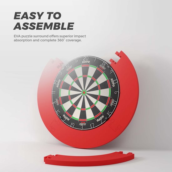 KOTO King Classic Edition Rood + Surround +KOTO Accessory Kit Steeltip 90 stuks, 2 SetsKOTO darts van 23 gram, 6 SetsKOTO flights, 6 SetsKOTO shafts, 2 punch houders, shaft ringen en flight beschermers van KOTO — afbeelding 4