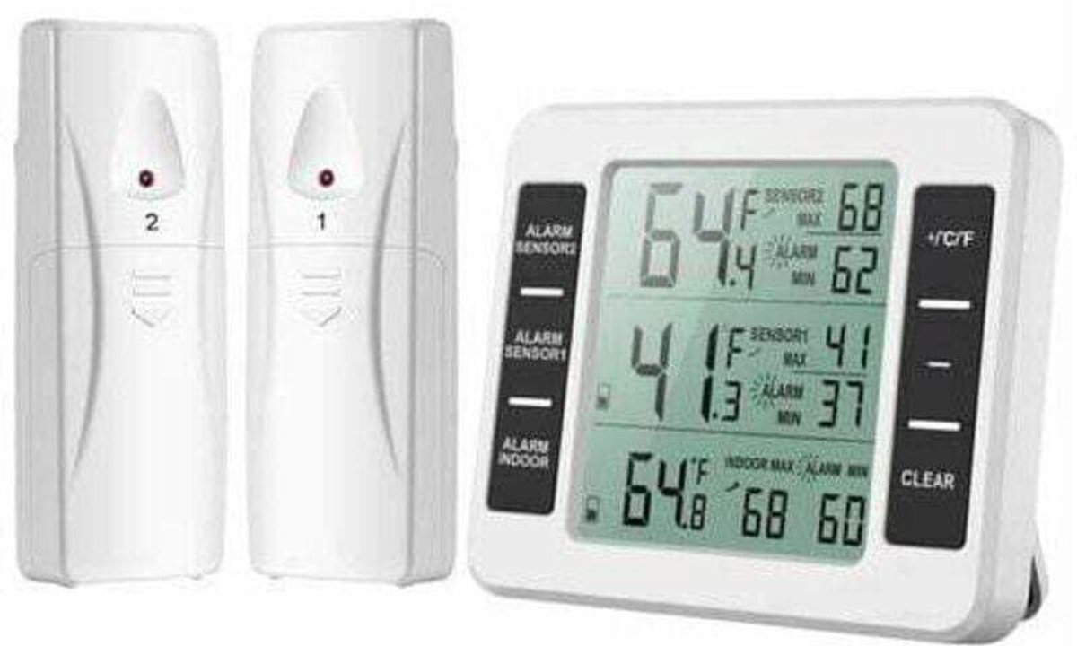 Thermometer Geschikt voor vriesvak met alarmfunctie